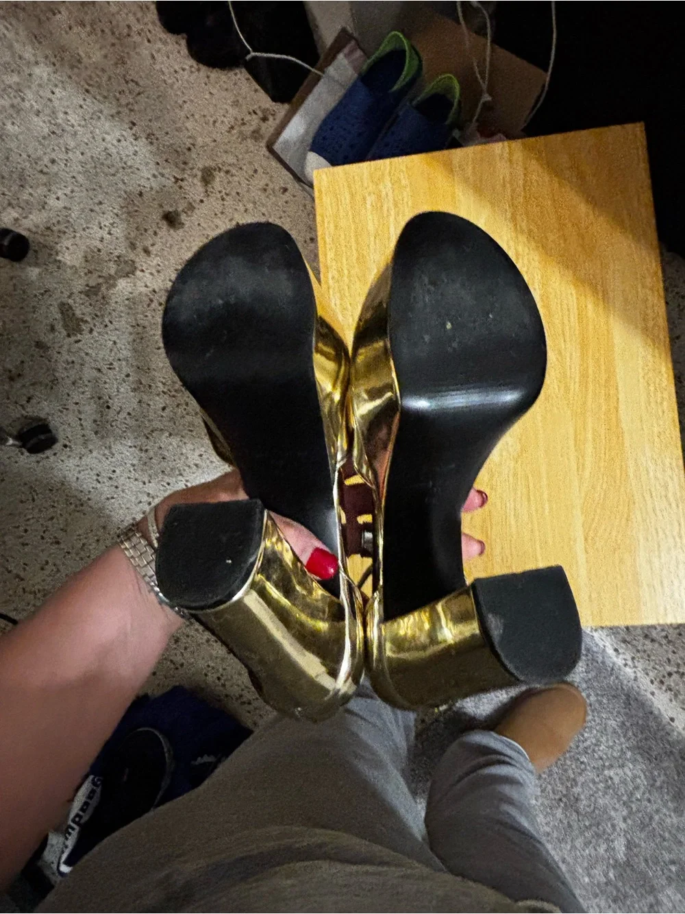 Marc Fischer ltf lucah platform gold heel 7.5